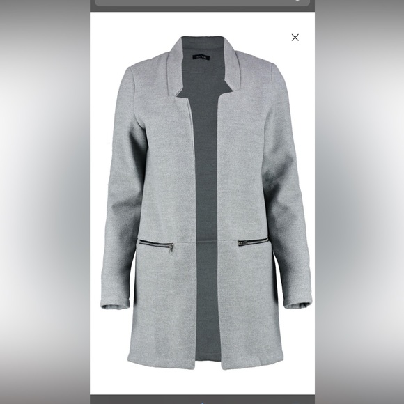 ZIP POCKET WOOL LOOK COAT - Picture 4 of 4